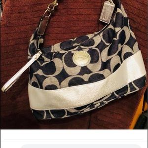 Purse navy with silver